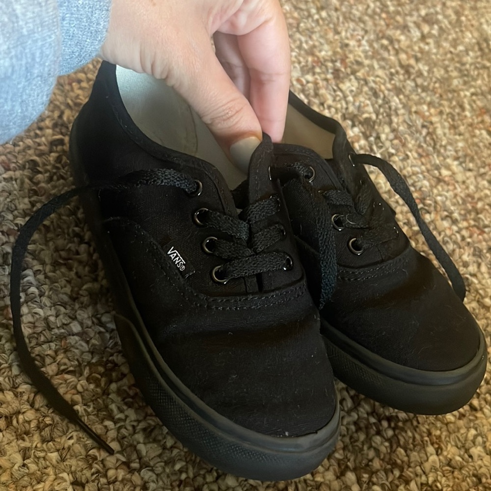 Toddler black tie vans